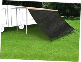 Rv90ask0810b Wellcowellco Industries Inc. 8x10ft Rv Awning Shade With 90% Privacy Screen Free Kit Black