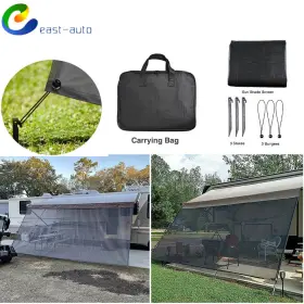 Wflnhb Ea1276500su Rv Awning Complete Kit 11-20ft Feet Sun Shade Solar Mesh Canopy Screen Privacy