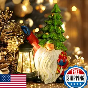 B0ddk63zyx Wondhome Solar Christmas Gnome Garden Decor Outdoor Statue With Led Lights
