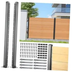 W-fp-5ft-e2 Wowace 5ft H/58in Heavy Duty Fence Post - End For Outdoor Patio End-5ft-2pack
