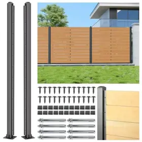W-fp-6ft-e2 Wowace 6ft H/72in Heavy Duty Fence Post - End For Outdoor 6ft-end Post-2pack