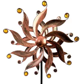 Xlswain B0fwy6j1q5 360 Metal Wind Spinner With Acrylic Beads Willow Leaf Kinetic Sculptu