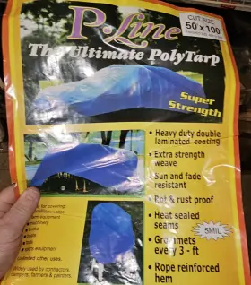 Xpose Safety 812412032285 P Line 50ft X 100ft Multi Purpose Blue Poly Tarp Cover Tent Shelter M