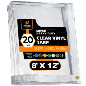 Cvt20 Xpose Safety Clear Vinyl Tarp - Super Heavy Duty 20 Mil Transparent
