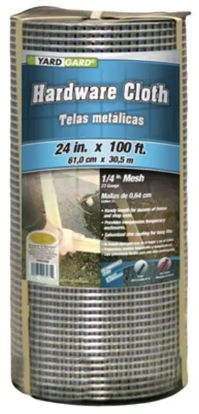 308245b Yardgard Galvanized Metal Hardware Cloth Fence 1/4- Inch Mesh 23-ga. 24- X100-ft. - 30824