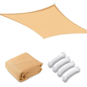 Ys-sss-07-003-01 Yessources Sun Shade Sail 18x18ft Uv Block Square Canopy Outdoor Patio Pool Deck Mellow