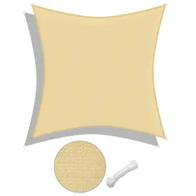 Ys-sss-07-004-01 Yessources Sun Shade Sail 16x16ft 97% Uv Block Square Canopy Patio Pool Desk Beige