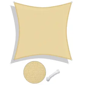 Ys-sss-07-005-01 Yessources 12x12square Sun Shade Sail Uv Top Cover Outdoor Canopy Patio Lawn With Rope Beige