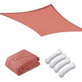 Ys-sss-07-005-02 Yessources 12x12 Ft Square Sun Shade Sail Canopy Top Cover Uv Block Outdoor Garden Pool Red