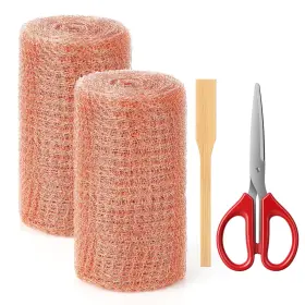 Mesh-001 Yjoo Copper Mesh Rodent Control Kit 2 Rolls 5in 19.7ft Pure Wool