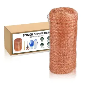 Ytt0002 Yuearn Copper Mesh Roll 5 In X 20 Ft Rodent And Pest Control Inch X20ft Reddish-brown
