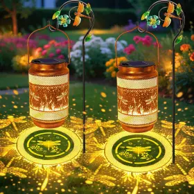 B0dw7y855j Yulloyello 2-pack Dragonfly Solar Lanterns Outdoor Waterproof Garden Decor With Shepherd Ho