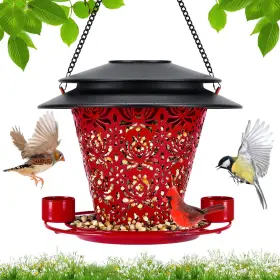 B0f24lxr3m Yywmwm Solar Bird Feeders For Outside Hanging Metal Wild Feeder Lanterns Out