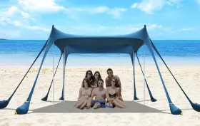 Tent-11ft-navy Zdssm Portable Beach Tent Sun Shelter Uv Protection Canopy Shade For Camp