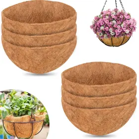 B0blyt5132 Zeedix 6x 12 Inch Round Coconut Coir Liners For Hanging Planters Baskets