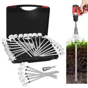 Zhenx 796647788066 20 Pack 8 Inch Screw In Tent Stakes Heavy Duty- Ground Anchors Screw- Pegs C