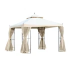 10' X Steel Gazebo Outdoor Garden Canopy With Mesh Curtains, Cream White New. Price: $229.99.