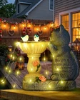 Minyii Garden Decor Cat Birdbath Statues, Solar With Butterfly New. Price: $53.61.