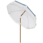 Outsunny Flounce Outdoor Patio Umbrella With Tilt, Vent, Fringed Ruffles Used. Price: $51.90.