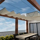 Retractable Canopy Cover Yard Garden Awning Pergola Shade W/ Steel Wire Beige New. Price: $202.53.