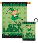 Get Lucky St.patrick Green Clover Celtic Shamrock-garden House Yard Flag Banner New. Price: $15.95.