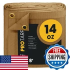 Protarp Heavy Duty 14 Oz Water Resistant Canvas Tarp, Uv Tarpaulin Cov New. Price: $77.05.