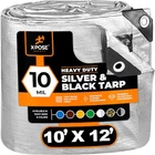 Xpose Safety STH-1012-X Heavy Duty Tarp, Ft, Mil, Silver/black, New. Price: $22.99.