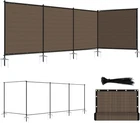 6'HX24'L Brown Privacy Fence Kit With Poles, Rails & Ground Spikes For Yard New. Price: $406.99.