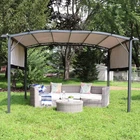 9 Ft X 12 Metal Arched Pergola With Retractable Canopy - Gray By Sunnydaze New. Price: $299.67.