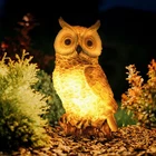 Wondhome Solar Owl Garden Statues Outdoor Decor Resin Figurine Brown New. Price: $42.99.