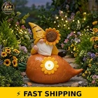 Lune Cle Solar Garden Gnome - Sunflower Statue Light New. Price: $26.99.