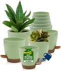 Self-watering Planters, 5 Sizes With Drainage Holes & Wick Rope, Pack Of 10 New. Price: $21.08.