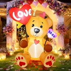 Letime 5 Ft Valentine's Day Inflatable Outdoor Decorations Bear With 2 Heart Bal New. Price: $59.53.
