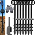 16IN Tent Stakes, Ground Anchors Screw (color : Black, Size 12PC) New. Price: $73.08.