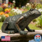 Lune Cle Crouching Frog Prince Garden Statue, Yard Decorations Outdoor Decor, We New. Price: $56.46.