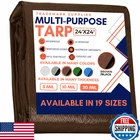 Trademark Supplies Tarp Cover Brown/black Heavy Duty 20 Mill Thick Material New. Price: $273.37.