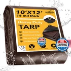 Winpull 10X12FT, Large 16 Mil Heavy Duty Tarps, Waterproof With Brass New. Price: $64.51.