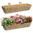 2-PACK 30" Window Boxes Railing Planters W/adjustable Brackets Dark Grey New. Price: $54.14.