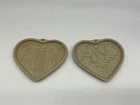Pampered Chef Stoneware Autumn Leaf And Holiday Heart Cookie Stones. Price: $10.00.