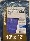 Poly Blue Tarp 10' 12' Standard Duty Yardworks 3-1/2 Mil 8X8 Weave// New. Price: $21.95.