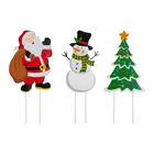 Glitzhome Metal Christmas Santa Snowman Tree Stake 3 Pack Outdoor Yard Holiday New. Price: $49.33.