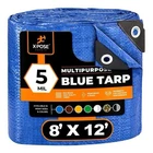 Xpose Safety 8X12 Ft Blue Poly Tarp 5 Mil Waterproof Heavy Duty Cover New. Price: $16.99.