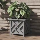 Lattice Design Planter Box 15.5IN Square Outdoor Flower Pot Gray Pure Garden New. Price: $23.99.