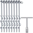 Zhengmy 8 Pcs Ground Anchors Screw In, 12 Inch Heavy Duty Tent Stakes With Tr... New. Price: $56.10.