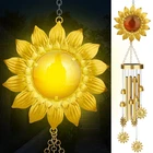 Jyps 42" Solar Sunflower Wind Chime Led Lights - Large Outdoor Waterproof Decor New. Price: $44.07.