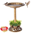 Demeyad Bronze Bird Bath 28" Polyresin Planters Stake Standing Bowl New. Price: $66.99.