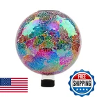 Voreen 10" Mosaic Solar Gazing Ball, Colorful Crackle Glass Globe With Lig New. Price: $113.55.