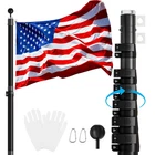Dkenicor 16FT Telescoping Flag Kitheavy Duty Aluminum Poles For New. Price: $131.61.