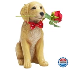Dog Valentine Day Decorations Outside - Puppy Rose Statues For Garden Decor, New. Price: $71.49.