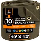 10' X 12' Olive Drab Canvas Tarps 10OZ New. Price: $99.99.